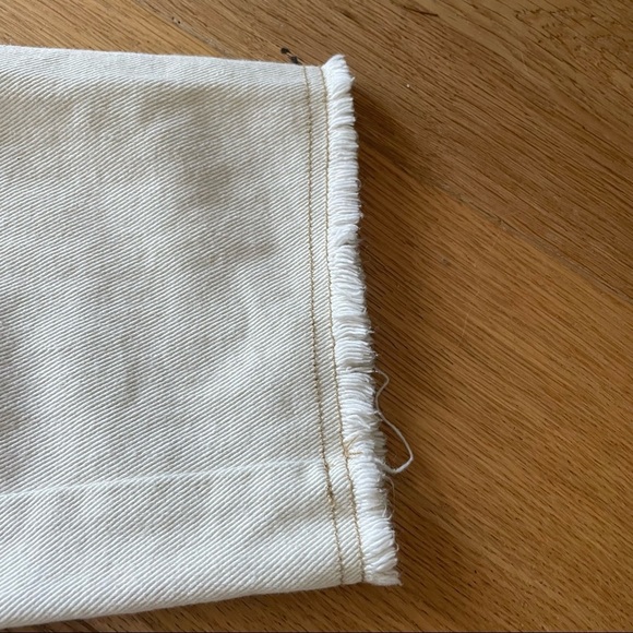 OAK +  FORT CROPPED OFF WHITE STRAIGHT PANTS - S - Picture 16 of 16